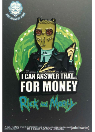 Rick And Morty For Money Quote Pin