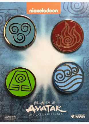 The Four Elemental Bending Arts - Avatar: The Last Airbender Enamel Pin Set