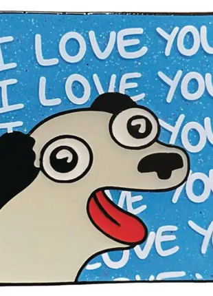 Sarahs Scribbles I Love You Dog Pin