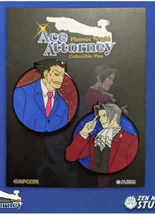 Miles Winning Pin Set - Ace Attorney Enamel Pin Set