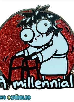 "A Millennial!": Sarah's Scribbles Collectible Pin