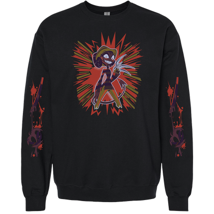 Crewneck Sweatshirt - Barbie Wire Halloween Slasher w/Printed Sleeves *PRE-ORDER*