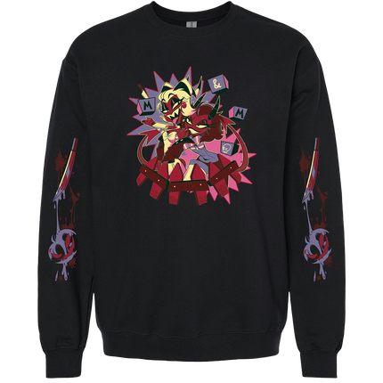 Crewneck Sweatshirt - Moxxie & Millie Halloween Slasher w/Printed Sleeves *PRE-ORDER*