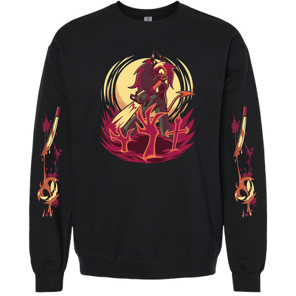 Crewneck Sweatshirt - Sallie May Halloween Slasher w/Printed Sleeves *PRE-ORDER*