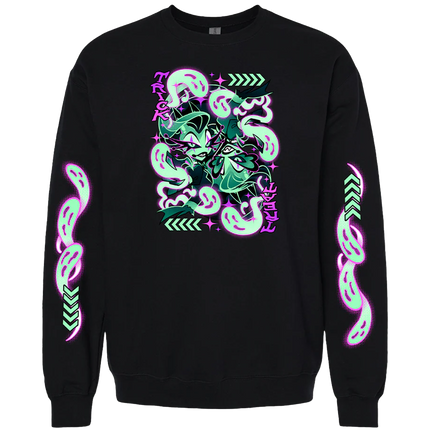 Crewneck Sweatshirt - Glitz + Glam Halloween 2024 w/Printed Sleeves *LAST CHANCE*