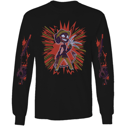 Long Sleeve Shirt - Barbie Wire Halloween Slasher w/Printed Sleeves *PRE-ORDER*