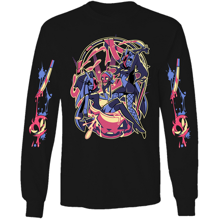 Long Sleeve Shirt - Glitz & Glam Halloween Slasher w/Printed Sleeves *PRE-ORDER*