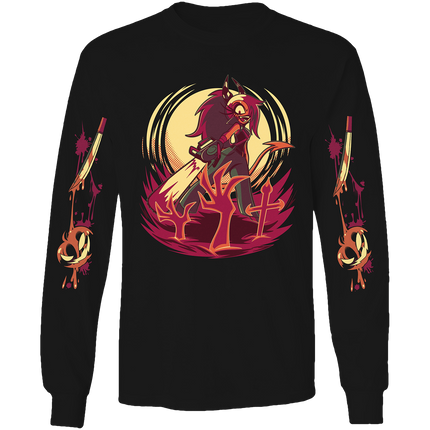 Long Sleeve Shirt - Sallie May Halloween Slasher w/Printed Sleeves *PRE-ORDER*