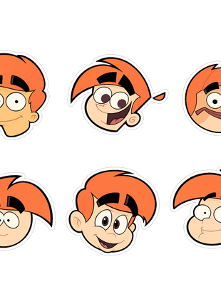 LS Mark Cartoon Head Sticker Set