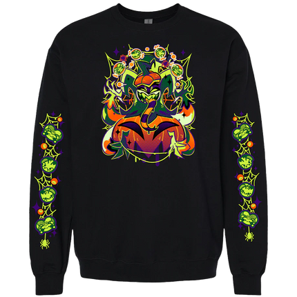 Crewneck Sweatshirt - Mammon Halloween 2024 w/Printed Sleeves *LAST CHANCE*