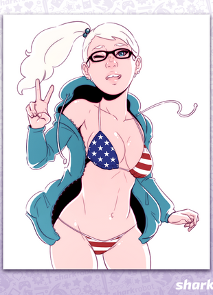 July 4th Gretchen Pin-Up - Poster Print