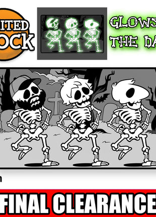 Boney Skeleton Dance - Glow in the Dark JUMBO Enamel Pin *CLEARANCE*