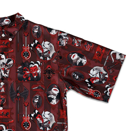 Red Portrait Pattern - Button Up Shirt *LAST CHANCE*