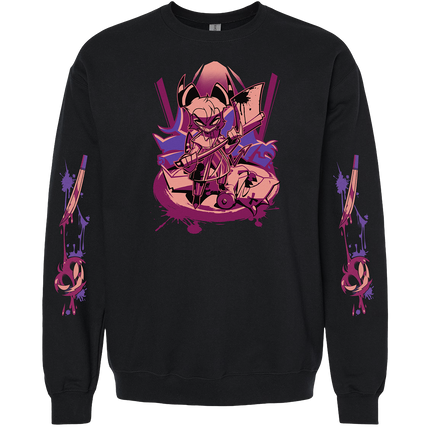 Crewneck Sweatshirt - Crimson Halloween Slasher w/Printed Sleeves *PRE-ORDER*
