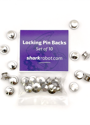 Set of 10 Locking Pin Backs