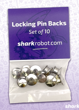 Set of 10 Locking Pin Backs